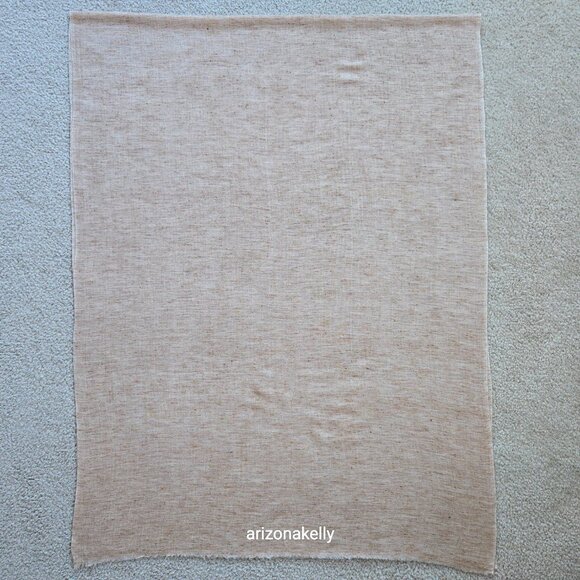 Cashmere Lightweight Woven Tan Scarf Melange Mottled Speckled Heathered Earthy - Picture 8 of 13